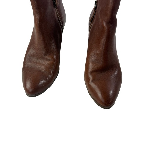 Frye Judith Zip Leather Booties Cognac Brown Size 9.5M - Picture 5 of 11